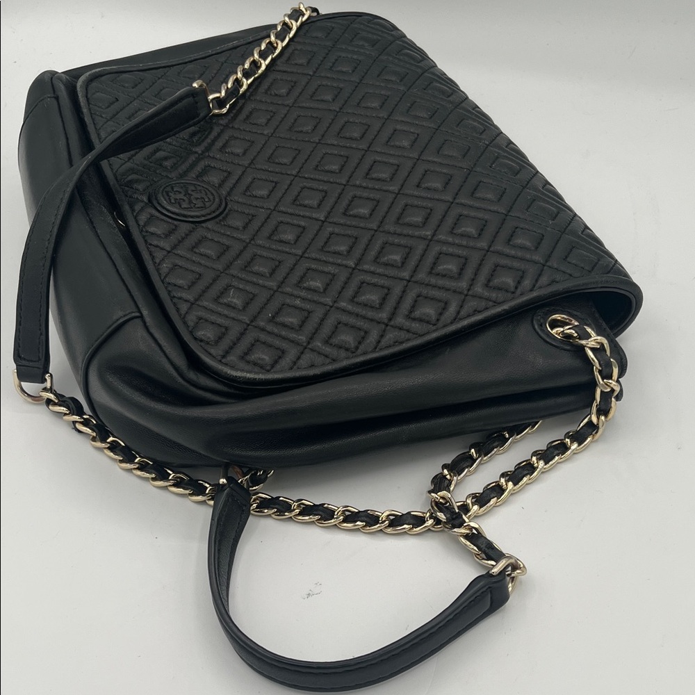 Tory Burch Black Quilted Shoulder Bag with Chain Strap - Picture 3 of 9